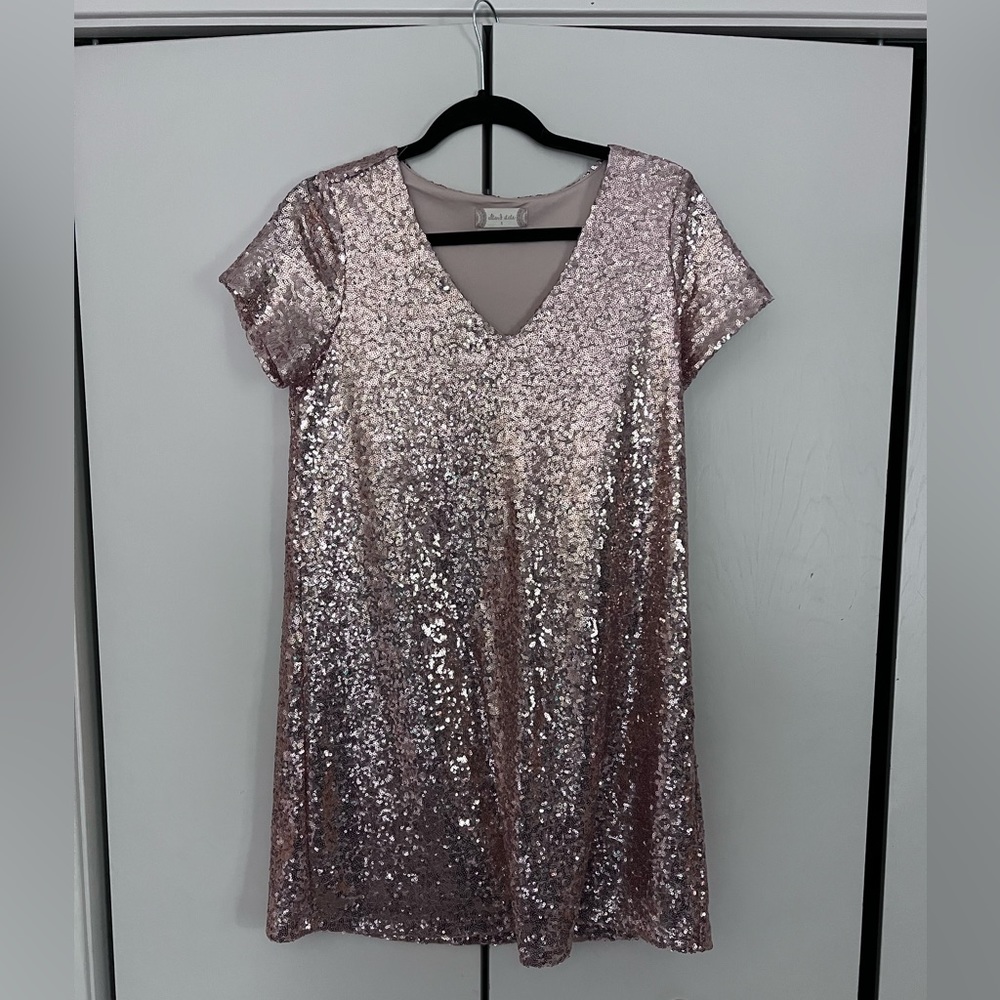 Sequin  T-shirt mini dress